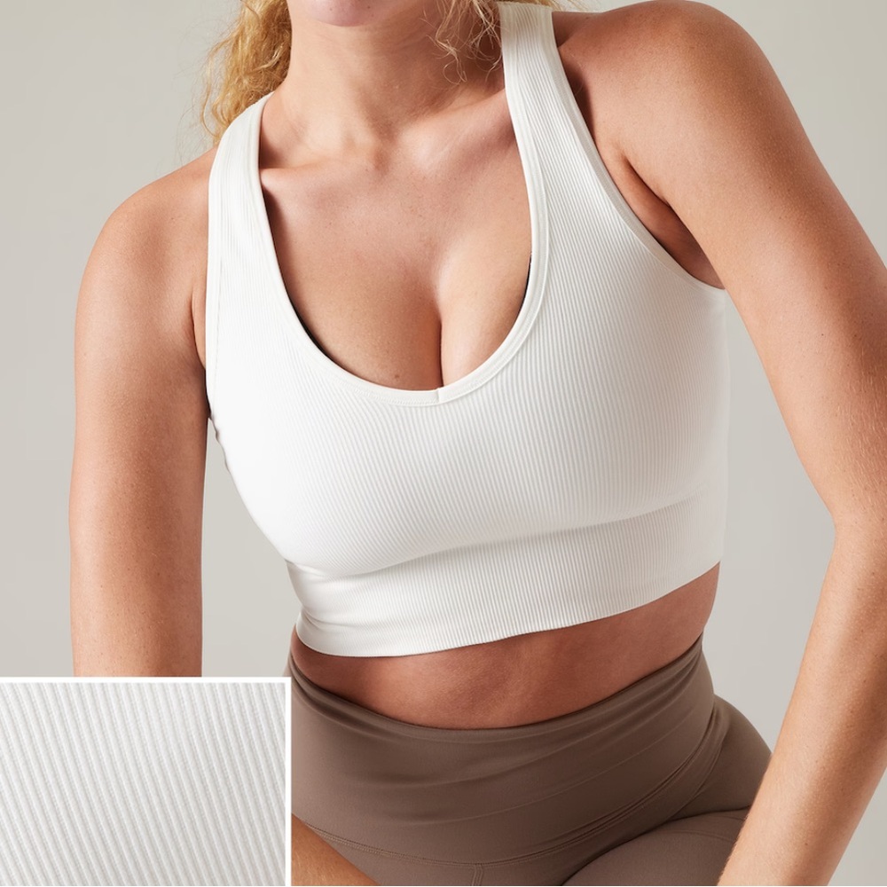 Athleta seamless crop rib tank size XS white